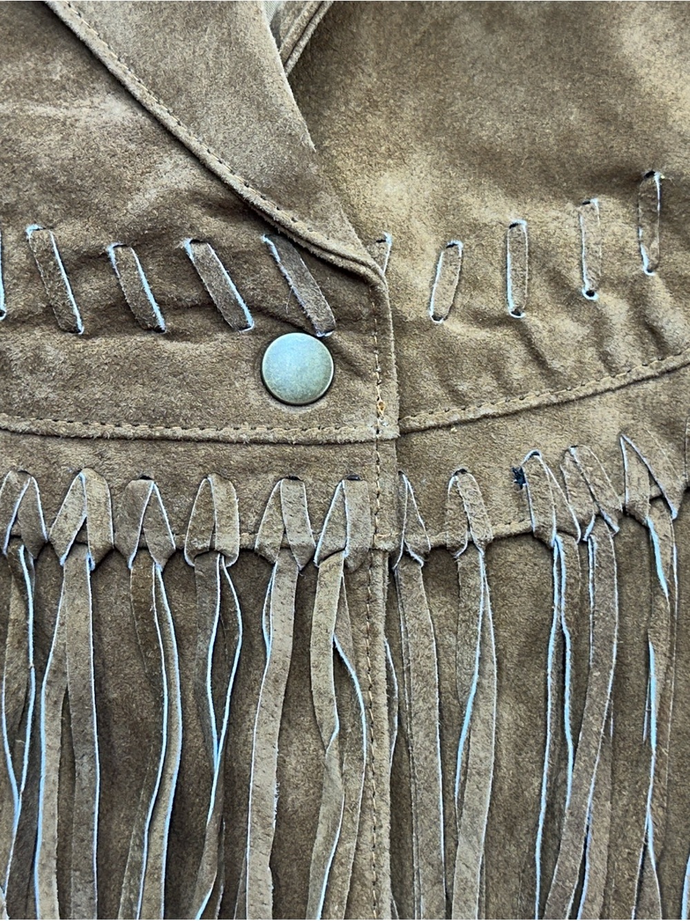Excelled Collection NWT Suede Leather Fringe Western Jacket Large BOHO Ranch (e) - Picture 12 of 15